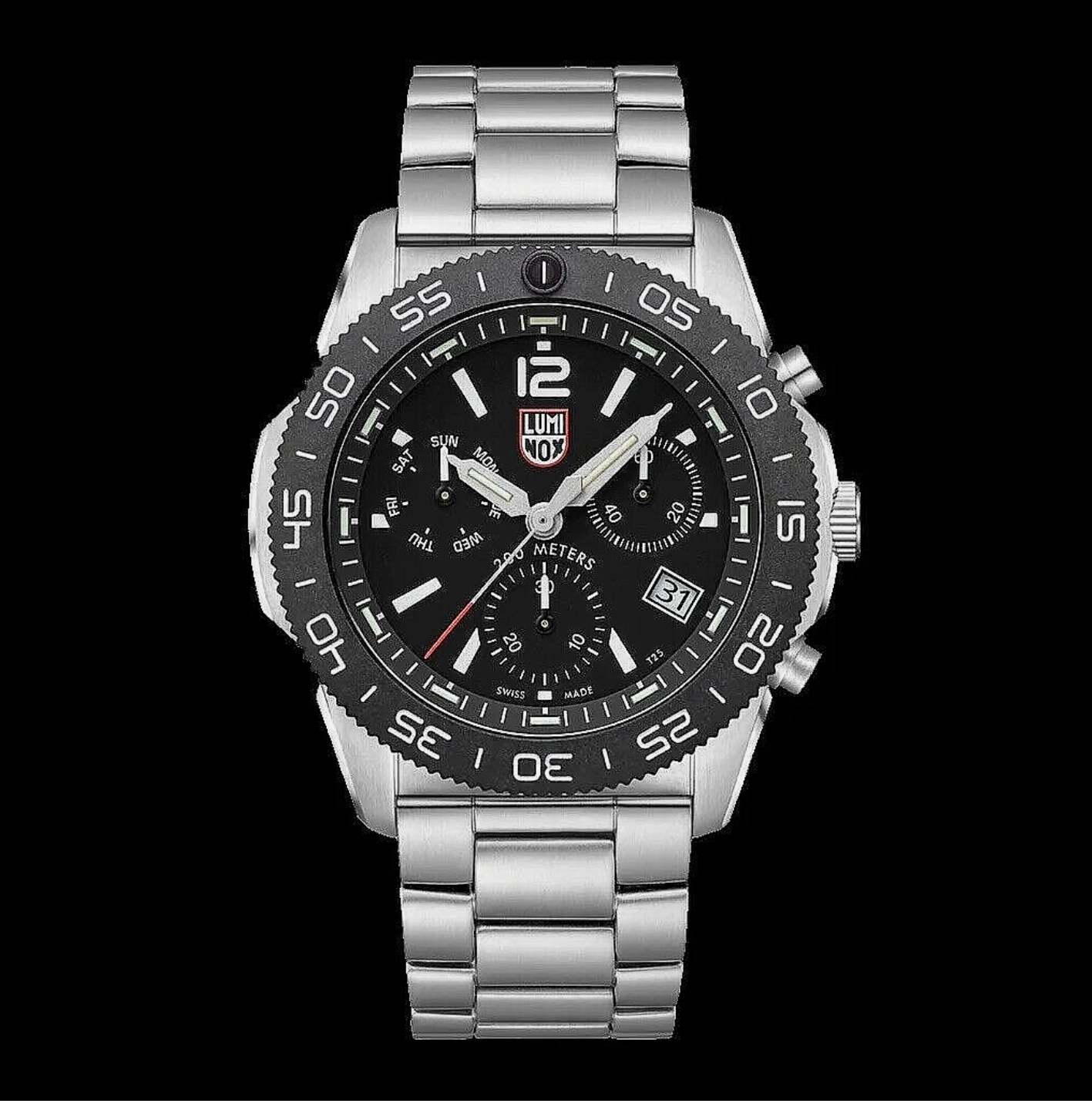 Luminox XS.3142 Pacific Diver Chronograph Black Dial Swiss Made Watch 44mm
