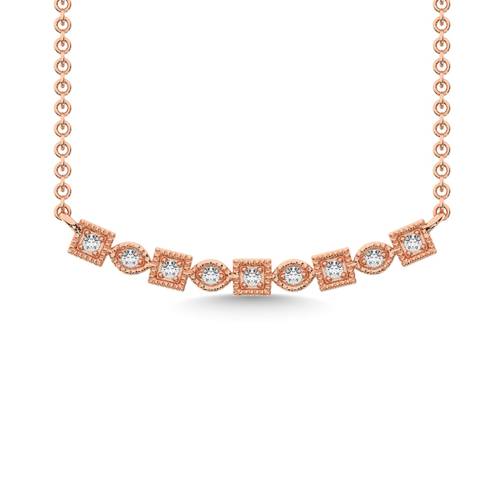 14K Rose Gold 1/6 Ct.Tw. Diamond Stackable Necklace