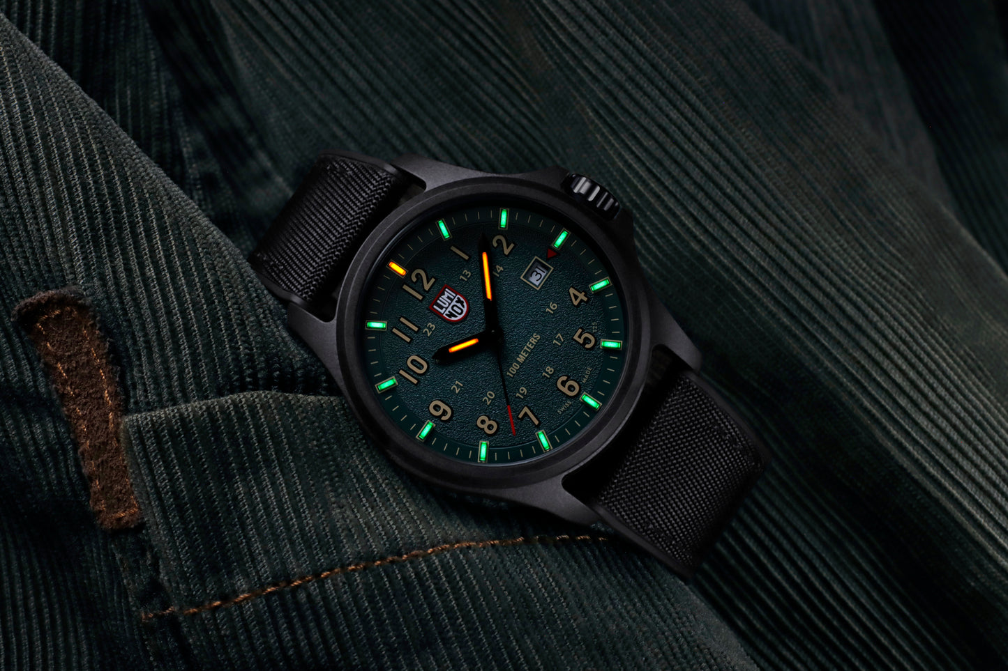 Luminox Atacama Field 1977 Swiss Made Tactical Watch Green Dial, 45mm CARBONOX™ Case XL.1977