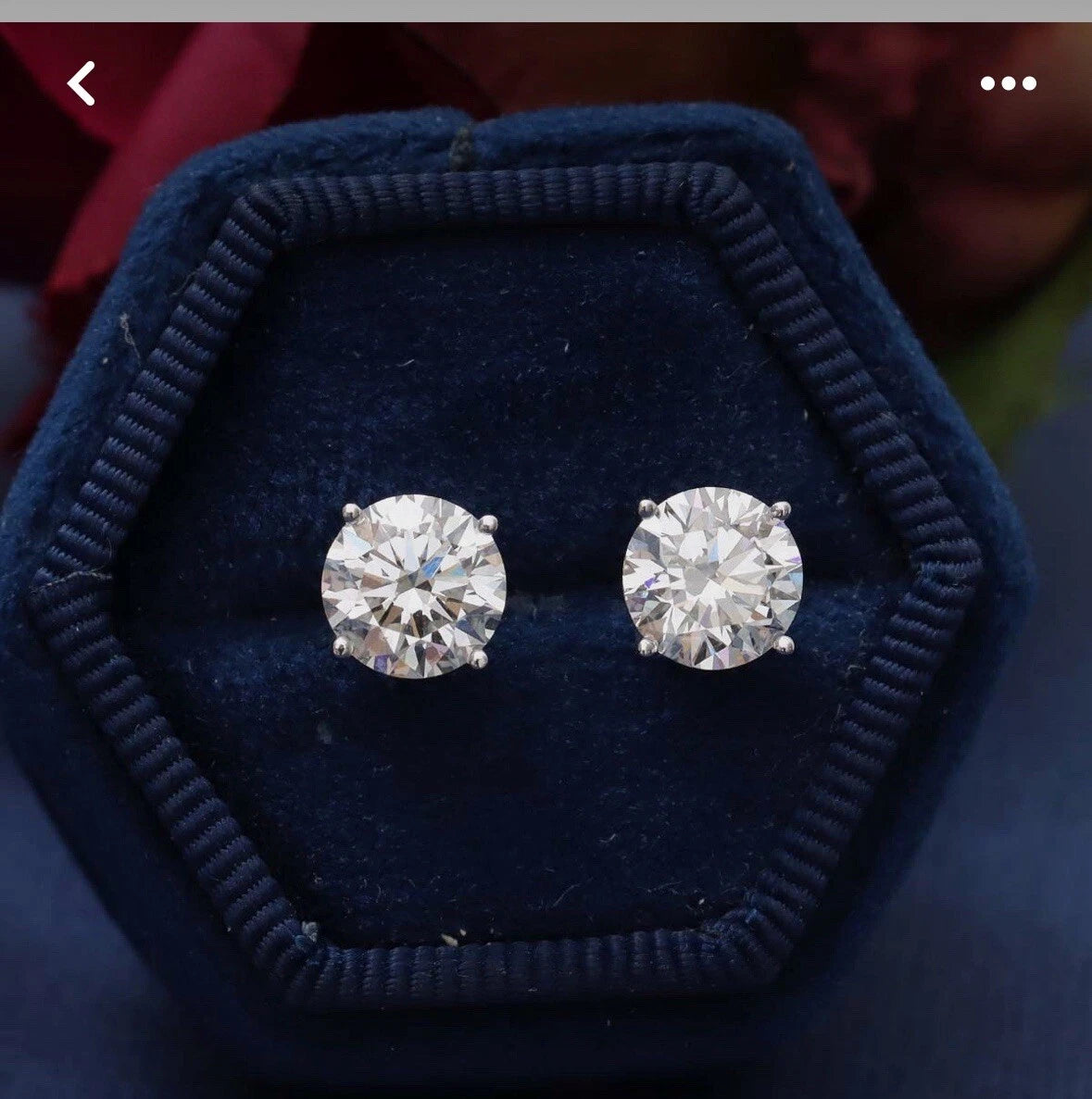 4.00 Ct Round Cut Certified VS1/EF Lab Grown Diamond Studs 14K Solid White Gold Screw Backs