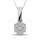 14K White Gold 1/4 Ct.Tw. Diamond Flower Pendant
