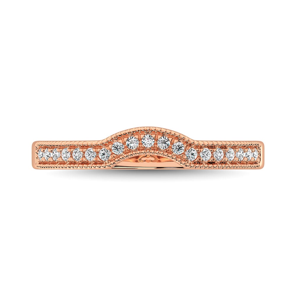 14K Rose Gold 1/6 Ct.tw Diamond Anniversary Band