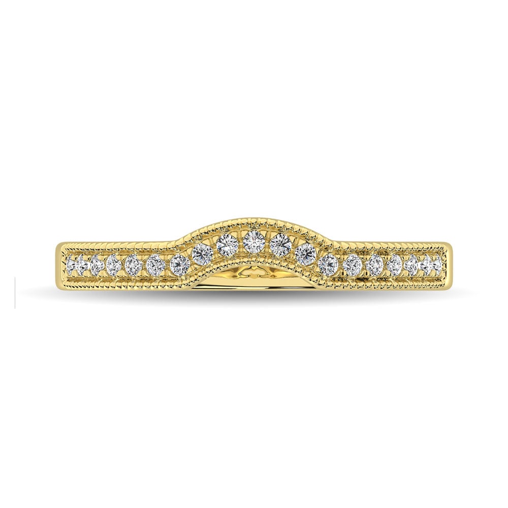14K Yellow Gold 1/6 Ct.tw Diamond Anniversary Band