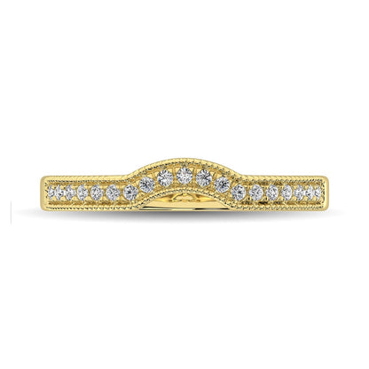 14K Yellow Gold 1/6 Ct.tw Diamond Anniversary Band