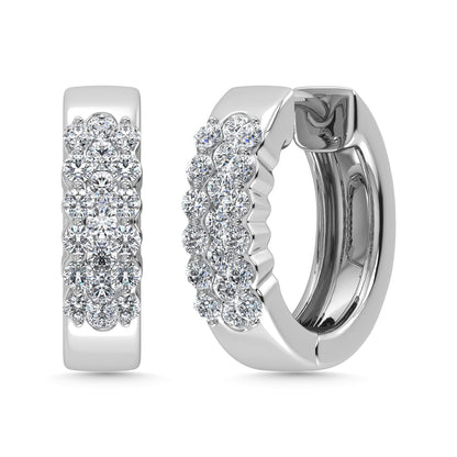 Diamond 1/2 Ct.Tw. Hoop Earrings in 14K White Gold