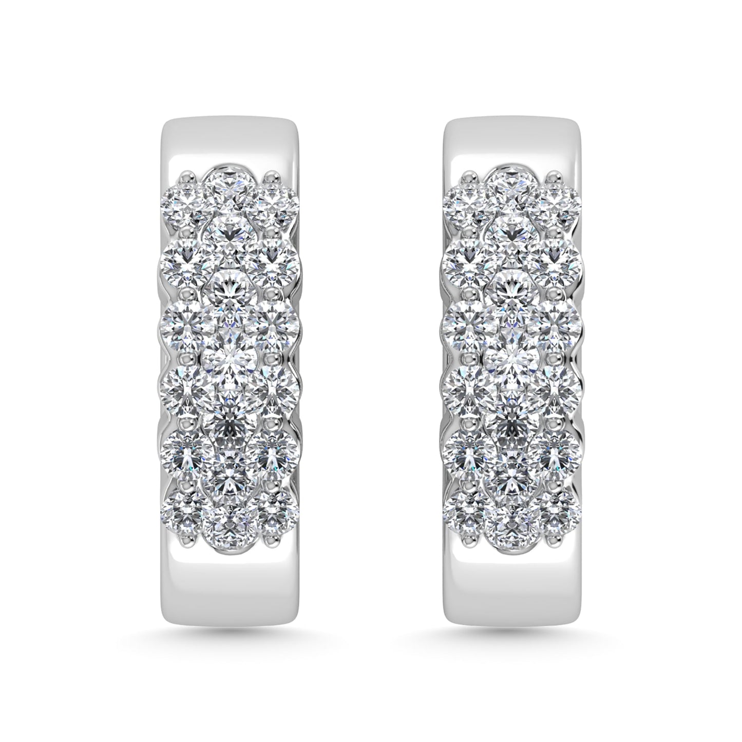 Diamond 1/2 Ct.Tw. Hoop Earrings in 14K White Gold