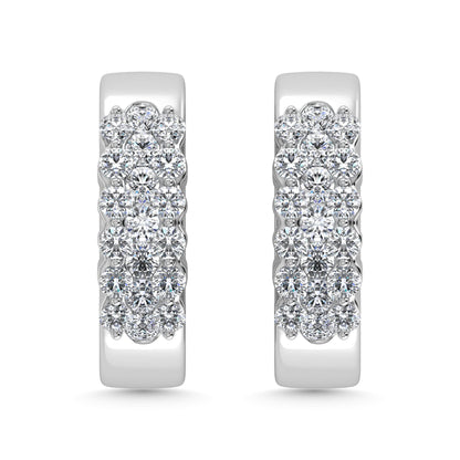 Diamond 1/2 Ct.Tw. Hoop Earrings in 14K White Gold