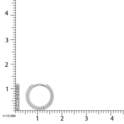 10K White Gold 1/2 Ct.tw Diamond Hoop Earrings