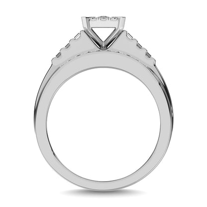 10K White Gold 1/2 Ct.Tw. Diamond Engagement Invisible Ring