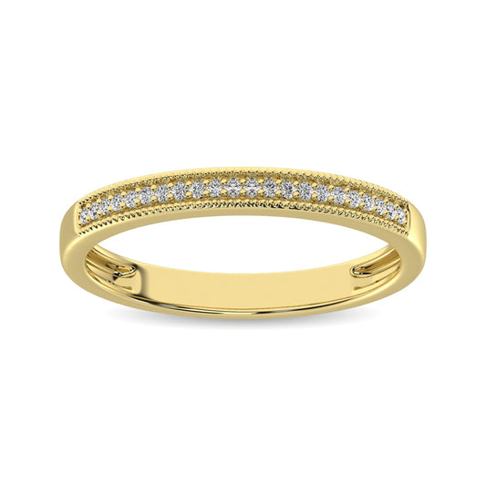 10K Yellow Gold 1/10 Ct.Tw. Diamond Wedding Band Ring