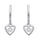Sterling Silver 1/20 Ct.Tw. Moving Diamond Heart Earrings