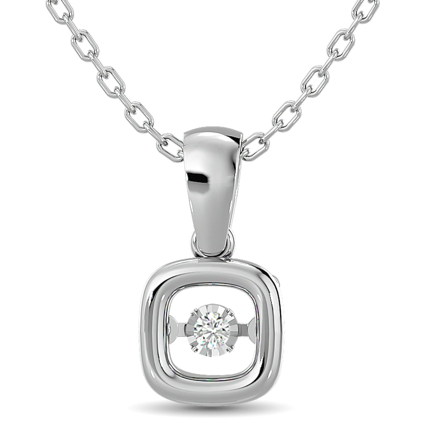 Diamond Shimmering Pendant 1/50 Ct.tw Round-cut in Sterling Silver