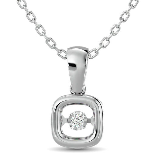 Diamond Shimmering Pendant 1/50 Ct.tw Round-cut in Sterling Silver