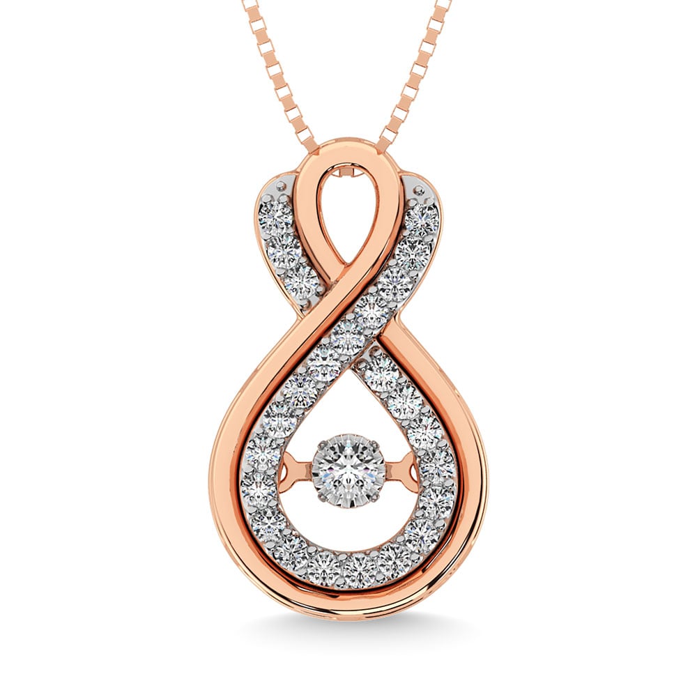 Diamond 1/5 Ct.Tw. Infinity Pendant in 10K Rose Gold