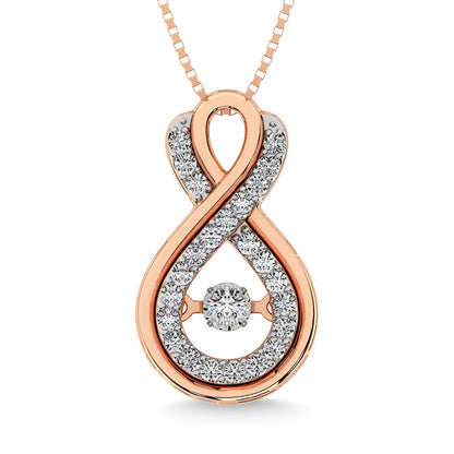 Diamond 1/5 Ct.Tw. Infinity Pendant in 10K Rose Gold
