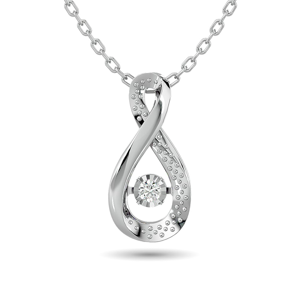Diamond Shimmering Pendant 1/50 Ct.tw Round-cut in Sterling Silver