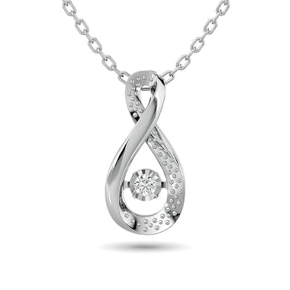 Diamond Shimmering Pendant 1/50 Ct.tw Round-cut in Sterling Silver