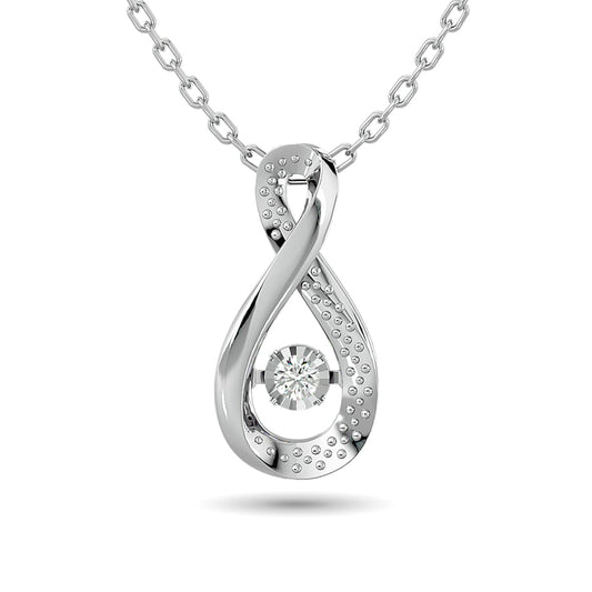 Diamond Shimmering Pendant 1/50 Ct.tw Round-cut in Sterling Silver