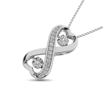 Sterling Silver 1/5 Ct.Tw. Moving Diamond Fashion Pendant