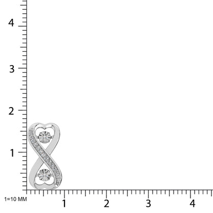 Sterling Silver 1/5 Ct.Tw. Moving Diamond Fashion Pendant