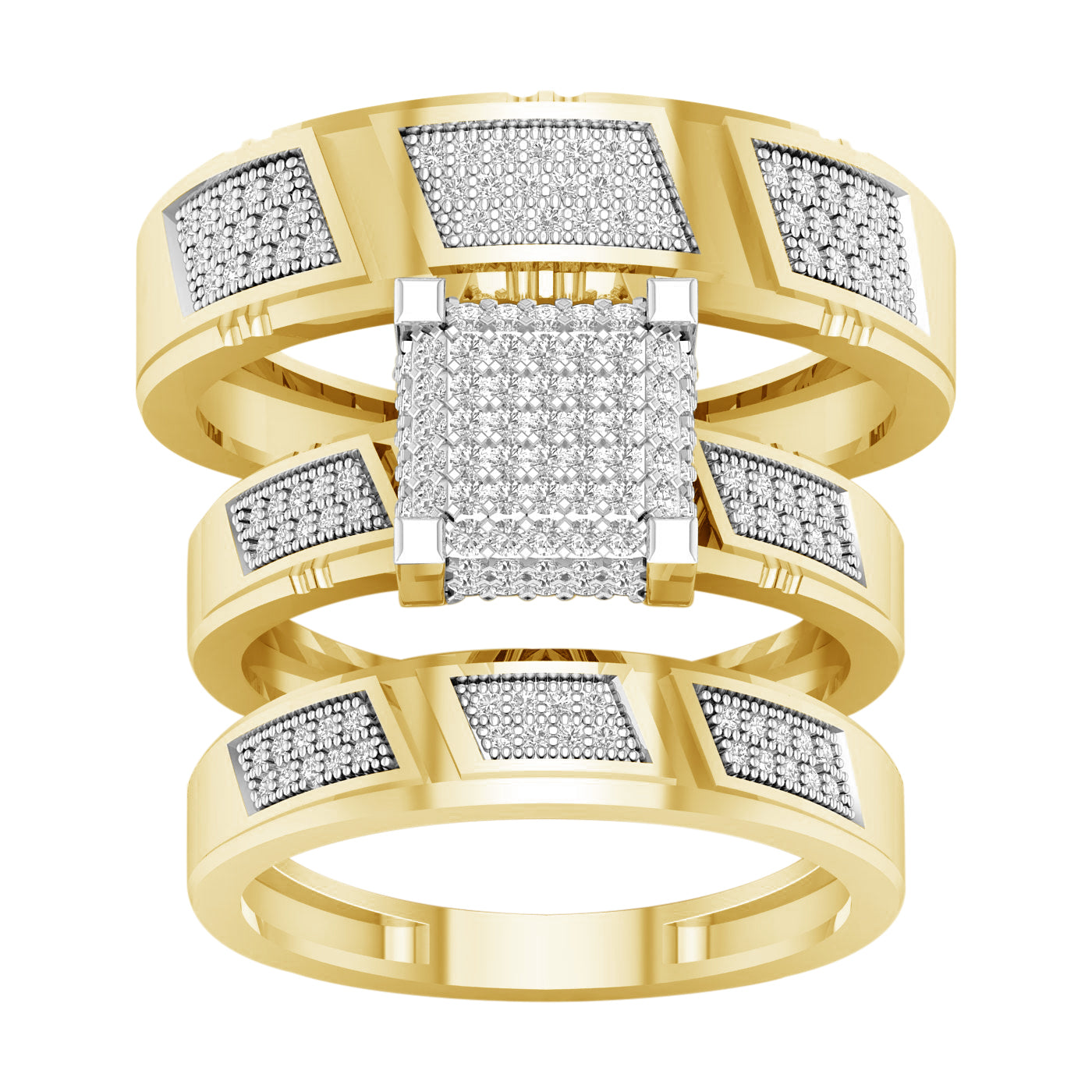 10K 0.50CT Diamond Trio Set