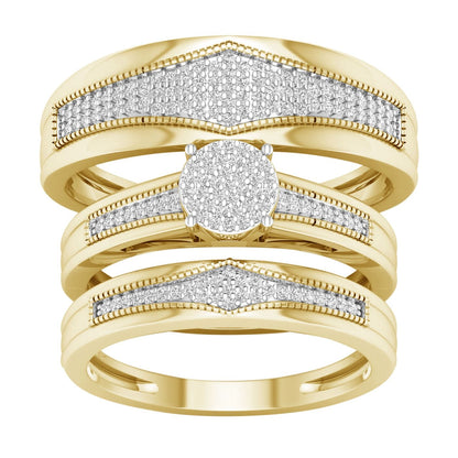 10K 0.40CT Diamond Trio Set