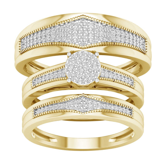 10K 0.40CT Diamond Trio Set