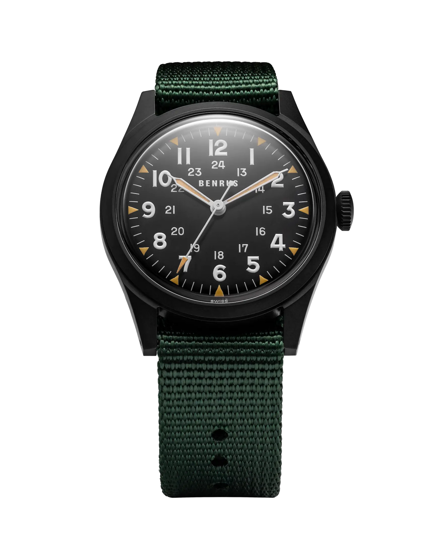 BENRUS DTU Phantom Automatic 38mm Swiss ETA 2892 Military Field Black PVD Watch