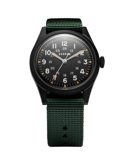 BENRUS DTU Phantom Automatic 38mm Swiss ETA 2892 Military Field Black PVD Watch