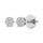 Sterling Silver 1/10 Ct.Tw. Diamond Flower Studs Earrings