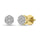 Diamond 1/2 Ct.Tw. Cluster Earrings in 14K Yellow Gold