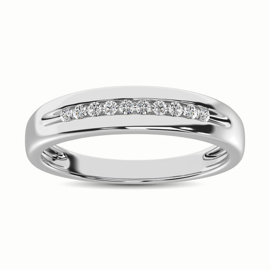 10K White Gold 1/20 Ct.Tw. Diamond Men?s Band