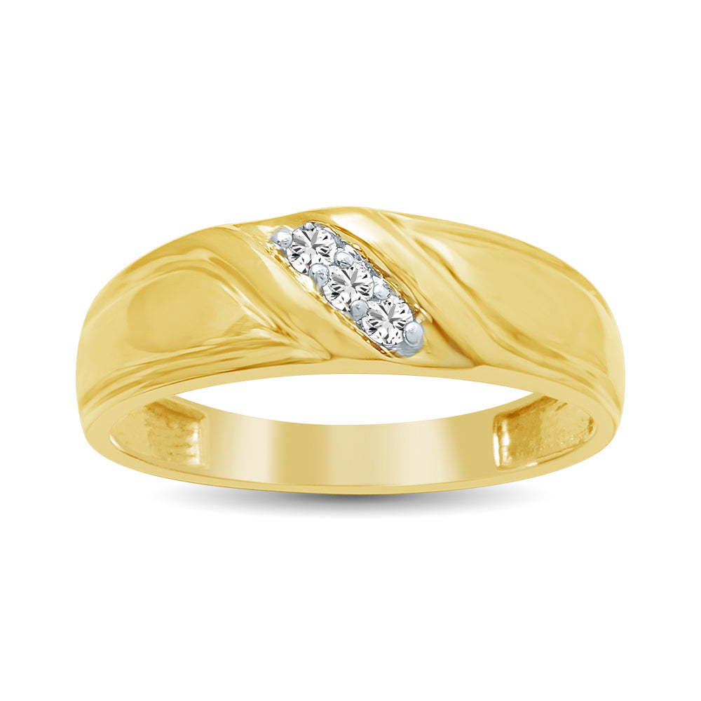 Diamond Men?s Wedding Band 1/20 Ct.tw Round-cut 10K Yellow Gold