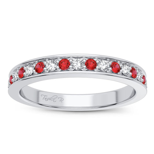 14k 0.12ct Gemstones with Diamonds Band
