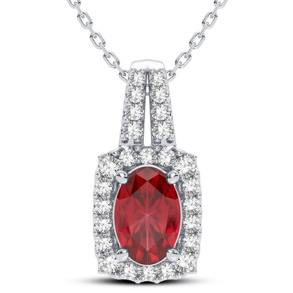 14K 0.26CT Diamond Ruby Pendant