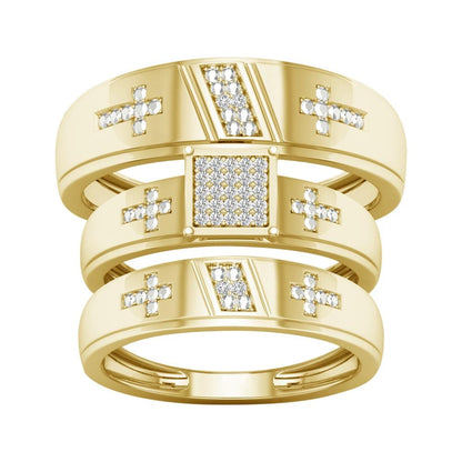 10k 0.07ct Diamond Trio Set