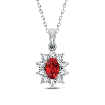 10K 0.06ct Diamond Ruby Pendant