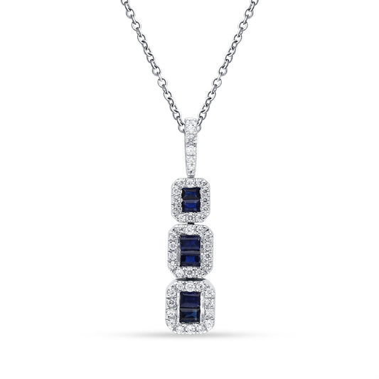 14K 0.31CT Diamond SAPPHIRE Pendant