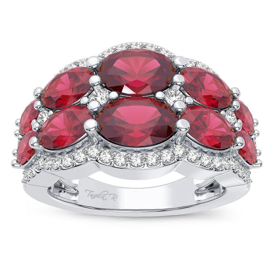 14K 0.33CT Diamond Ruby Ring