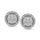 14K White Gold 1 Ct.Tw. Diamond Flower Stud Earrings