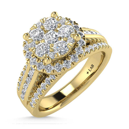 14K Yellow Gold 2 Ct.Tw. Diamond Engagement Ring
