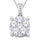 14K White Gold 1/3 Ct.Tw. Diamond Flower Pendant