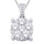 14K White Gold 1/2 Ct.Tw. Diamond Flower Pendant