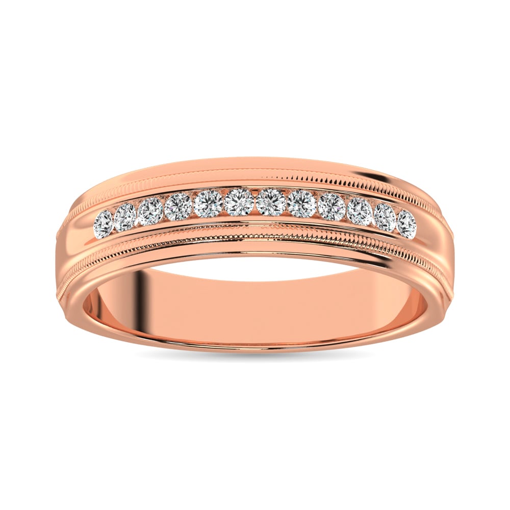 Diamond 1/2 Ct.Tw. Men?s Machine Band in 14K Rose Gold