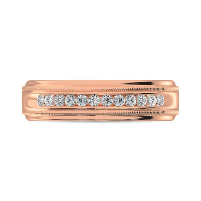Diamond 1/2 Ct.Tw. Men?s Machine Band in 14K Rose Gold