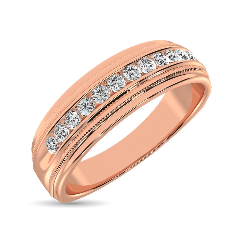 10K White Gold 1/4 Ct.Tw. Diamond Men?s Machine Band