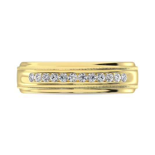 14K Yellow Gold 1 Ct.Tw. Diamond Men?s Machine Band