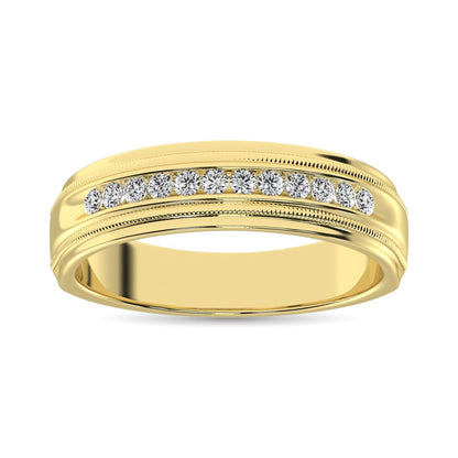 14K Yellow Gold 1 Ct.Tw. Diamond Men?s Machine Band