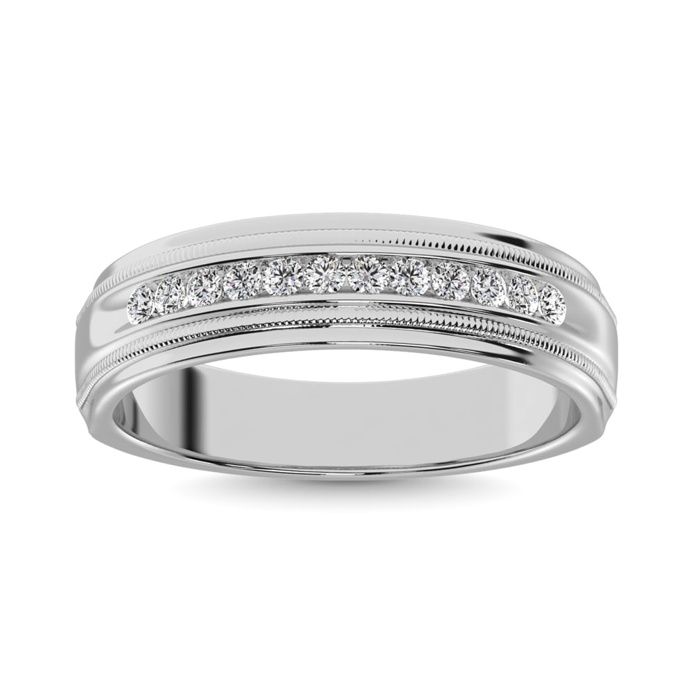 10K White Gold 1/2 Ct.Tw. Diamond Men?s Machine Band