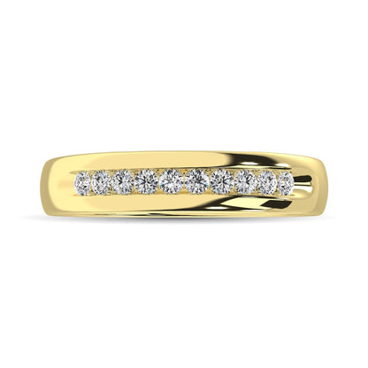 14K Yellow Gold 1/4 Ct.Tw. Diamond Men?s Machine Band